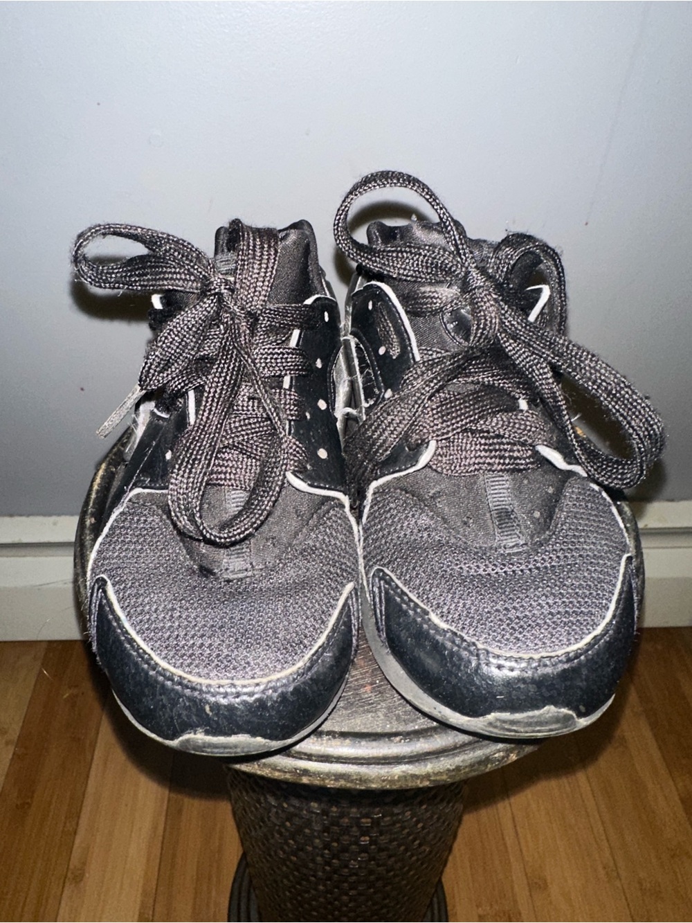 Nike Kids Sneakers Size 13C Black Gray Athletic Shoes Preowned